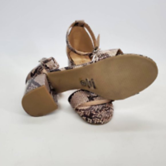 A Beautiful Soul Womens Ankle Strap Sandals Brown Snake Print High Heel Buckle 6 - Picture 4 of 10